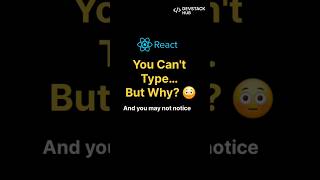 React Input Bug 😳 | Why You Can't Type | #reactjs #webdevelopment #javascript #coding #shorts