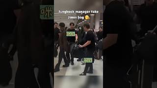 Jimin bag is taken by Jungkook manager #jikook #kookmin #jikooklovers #jimin #jungkook #btsarmy #bts