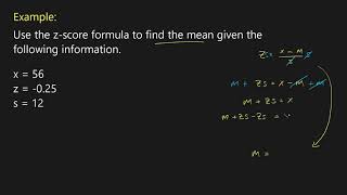 Finding the Sample Mean Using z