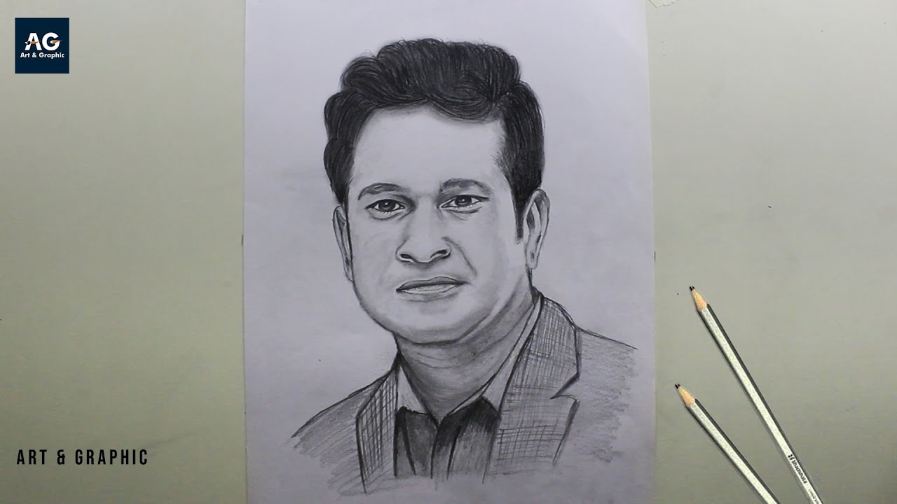 Sachin Tendulkar- Sketch Using Pen || RAINBOW - The Colour of Life