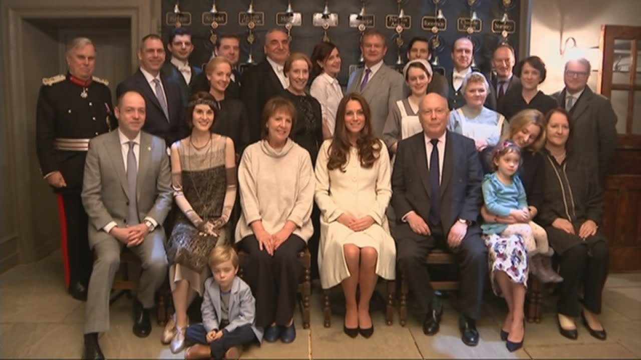 Downton Abbey gets royal approval as Kate meets cast - YouTube