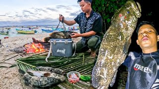 DAPAT KERAPU 15KG LANGSUNG BAKAR ! Camping & Spearfishing | Catch and Cook