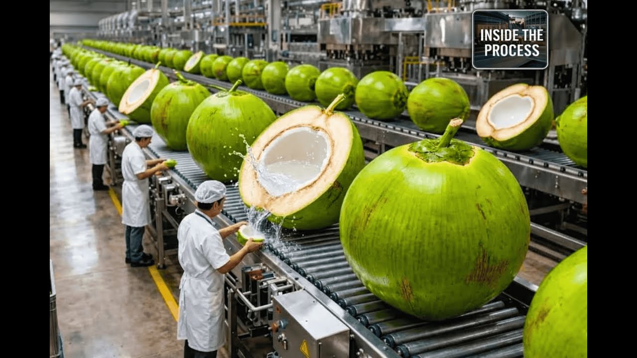 Inside the Coconut Milk Factory: From Fresh Coconuts to Creamy Bottled Coconut Milk (Full Process)