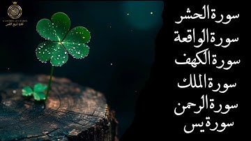 سور الكهف  سورة الحشر سورة الملك  سورة الرحمن  سورة الواقعة  يسورة  يس