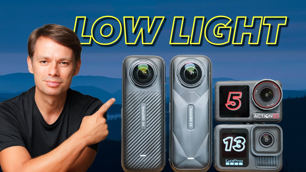 Insta360 X5 vs X4 vs DJI Action 5 Pro vs GoPro Hero 13 LOW LIGHT Test ...