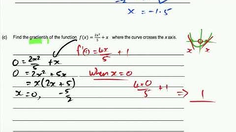 Calculus Level 2 2020 Exam Question 1 A and M