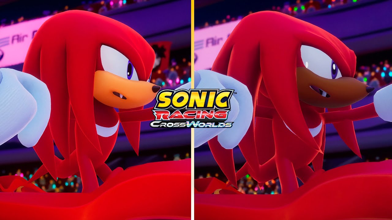 Современный и мятный стили Соника | Сравнение бок о бок | Sonic Racing Crossworlds