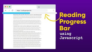 Reading Progress Bar using Javascript 🔥 - Codingscape
