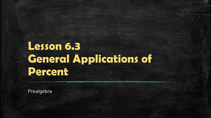 MATH 100 Prealgebra 6.3 - General Applications of Percents