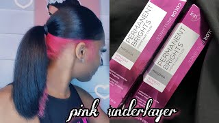 DYEING MY HAIR BLACK WITH A PINK UNDERLAYER 💗🖤🧠