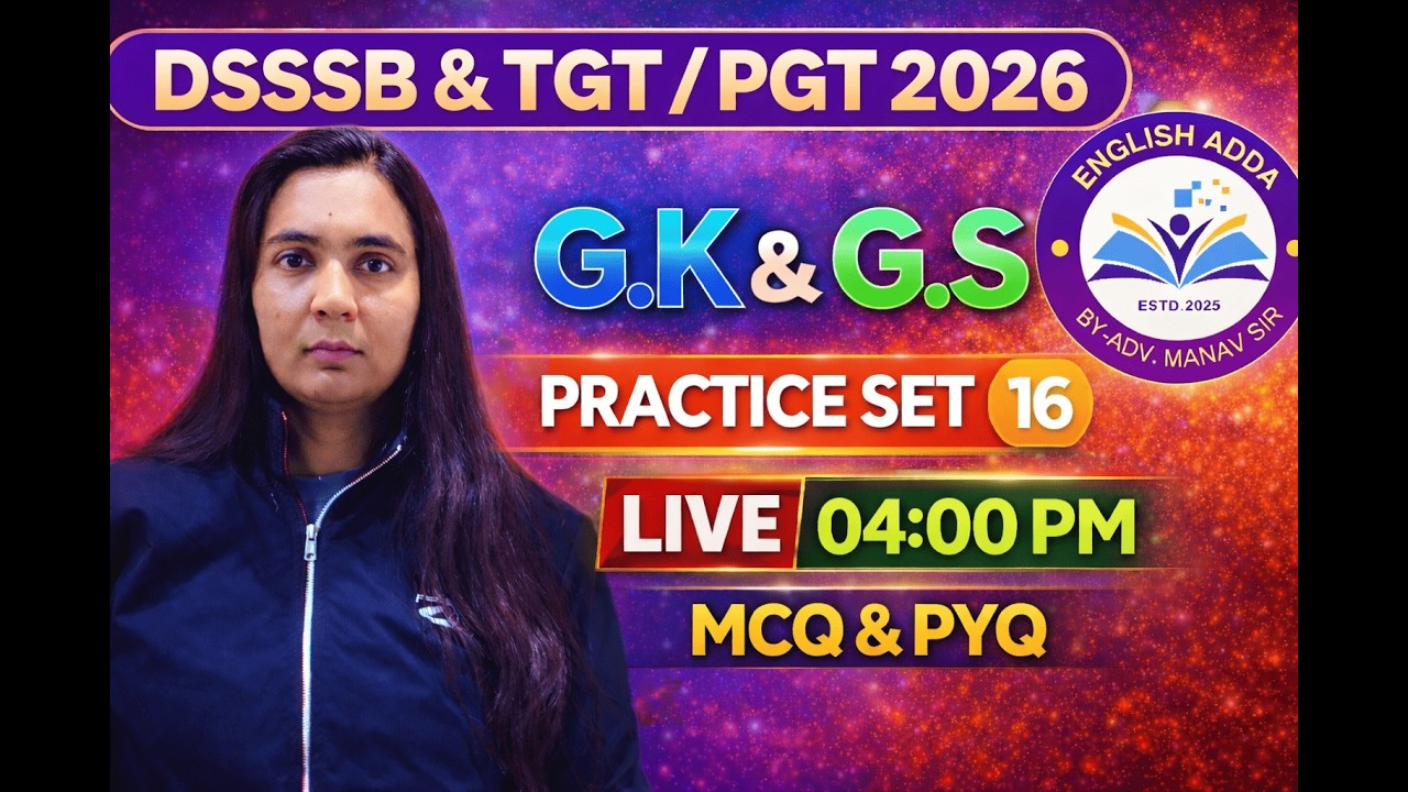 DSSSB PRT/TGT 2026 lec -16 || GENERAL PAPER || GK & GS || PYQs SOLUTIONS || by Asha  Ma'am