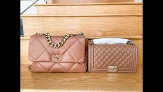 Chanel Caramel Brown 21K: 19 Flap vs. Boy? 