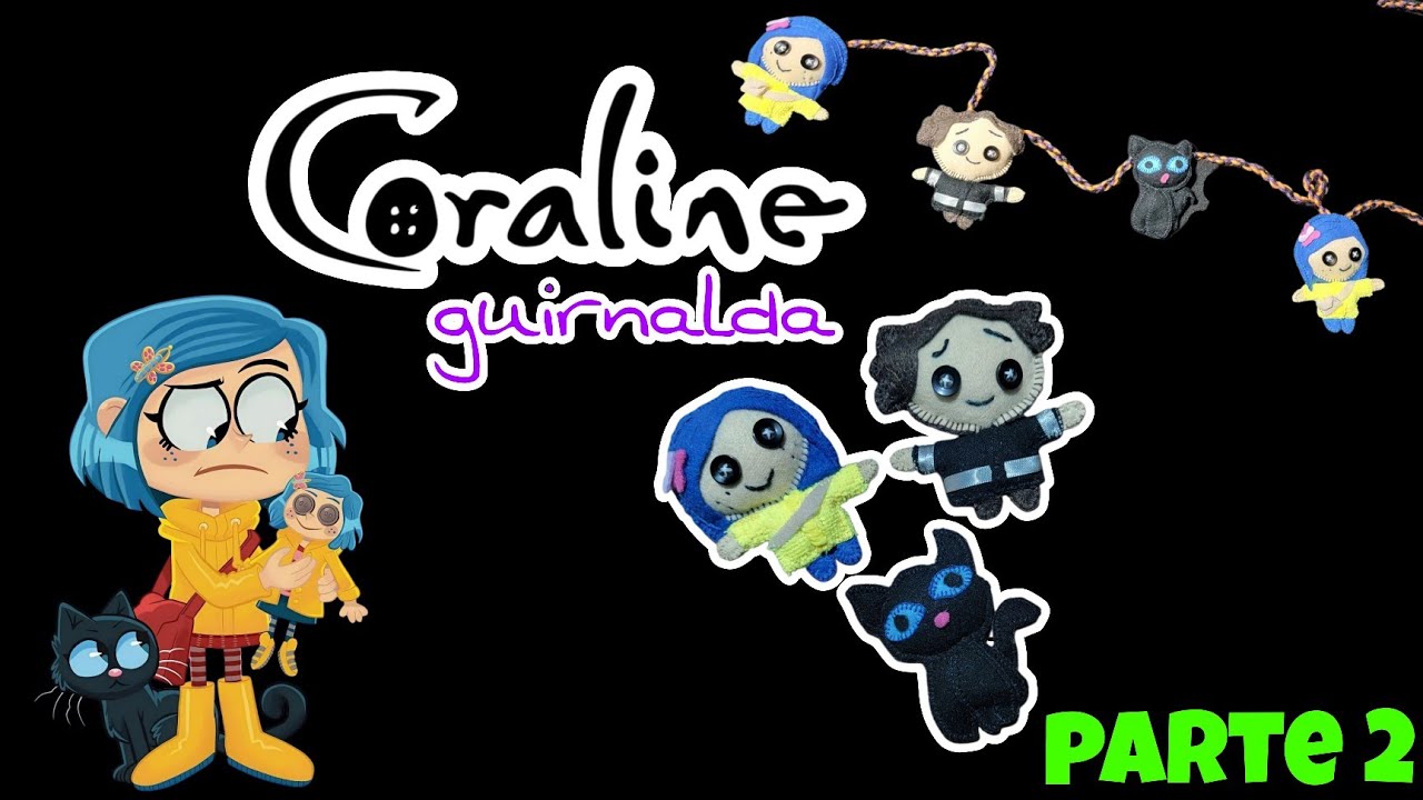 CORALINE DIY 🩵🐈‍⬛ GUIRNALDA PARA HALLOWEEN 👻🎃 PASO A PASO PARTE 2 😘😍🥰❤️🛍️🛒🏃‍♀️