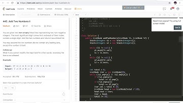 【LearnPlusPlus | LeetCode试题详解】445. Add Two Numbers II