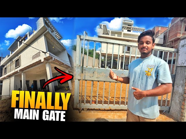 Finally Hamara Main Gate Lag Gaya 🤩 #vlogs @RRajeshVlogs class=