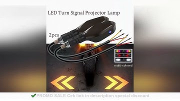 2PCS Universal Motorcycle LED Turn Signal Lamp Color Projection Lamp Sequential Flowing Flash Indica