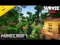 Jai construit une jungle custom sur minecraft en survie  