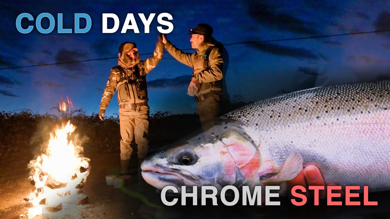 ЭПИЧЕСКАЯ зимняя рыбалка на стальноголового лосося при минусовых температурах! (Несколько поплавков)