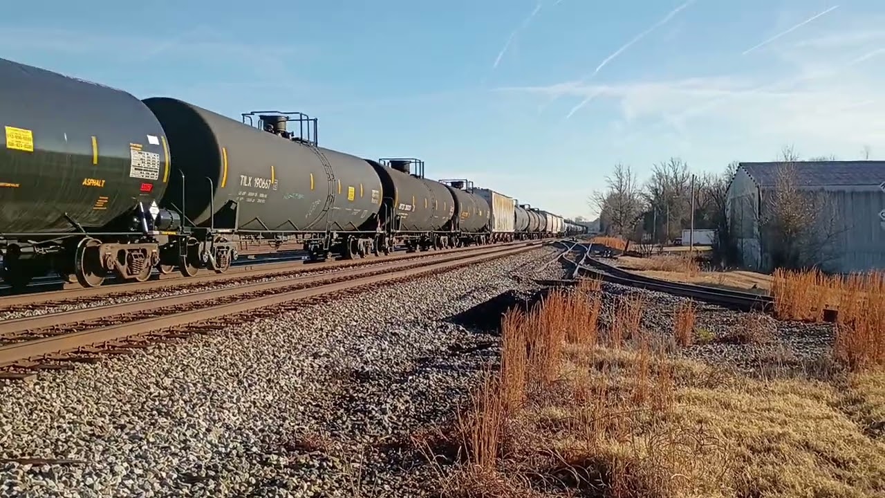 Northbound Norfolk Southern freight train clears Nash St in Spencer NC 