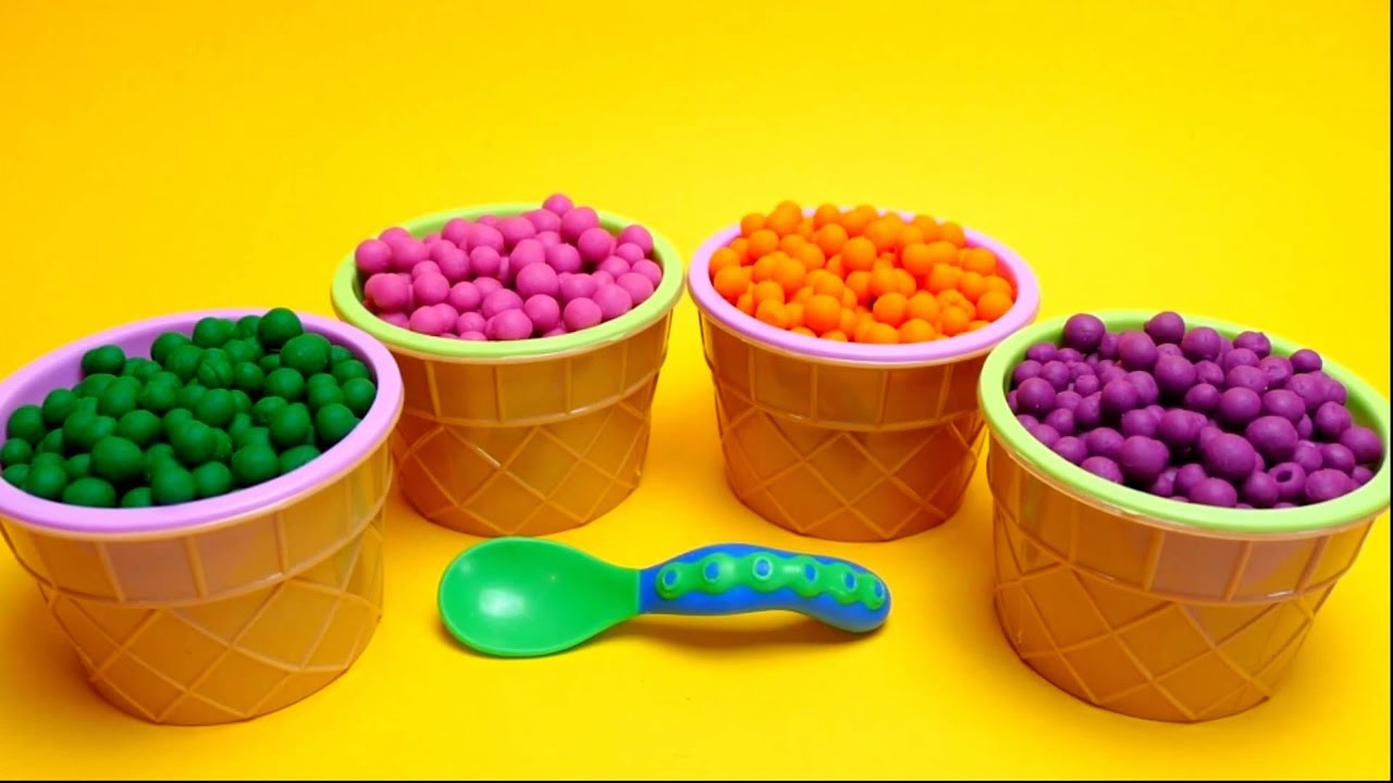 PlayDoh Dippin Dots Ice Cream Cups English Colors Learning YouTube