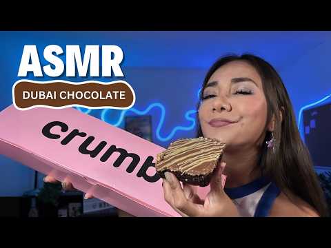 ASMR comiendo FAMOSO CHOCOLATE de DUBAI de CRUMBL COOKIES