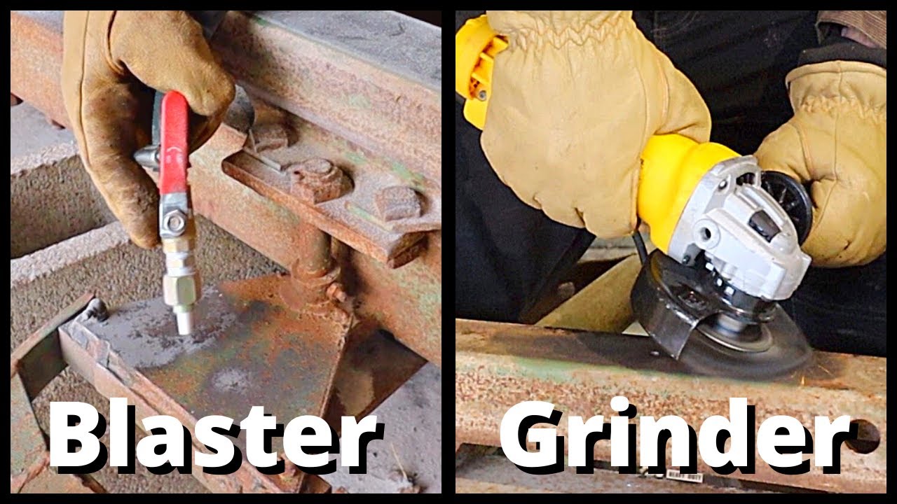 Harbor Freight Sand Blaster Vs Angle Grinder for Rust Removal YouTube