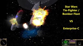 Tie Fighter Bomber Prototype Fleet VS USS Enterprise C | Star Trek VS Star Wars | Bridge Commander |