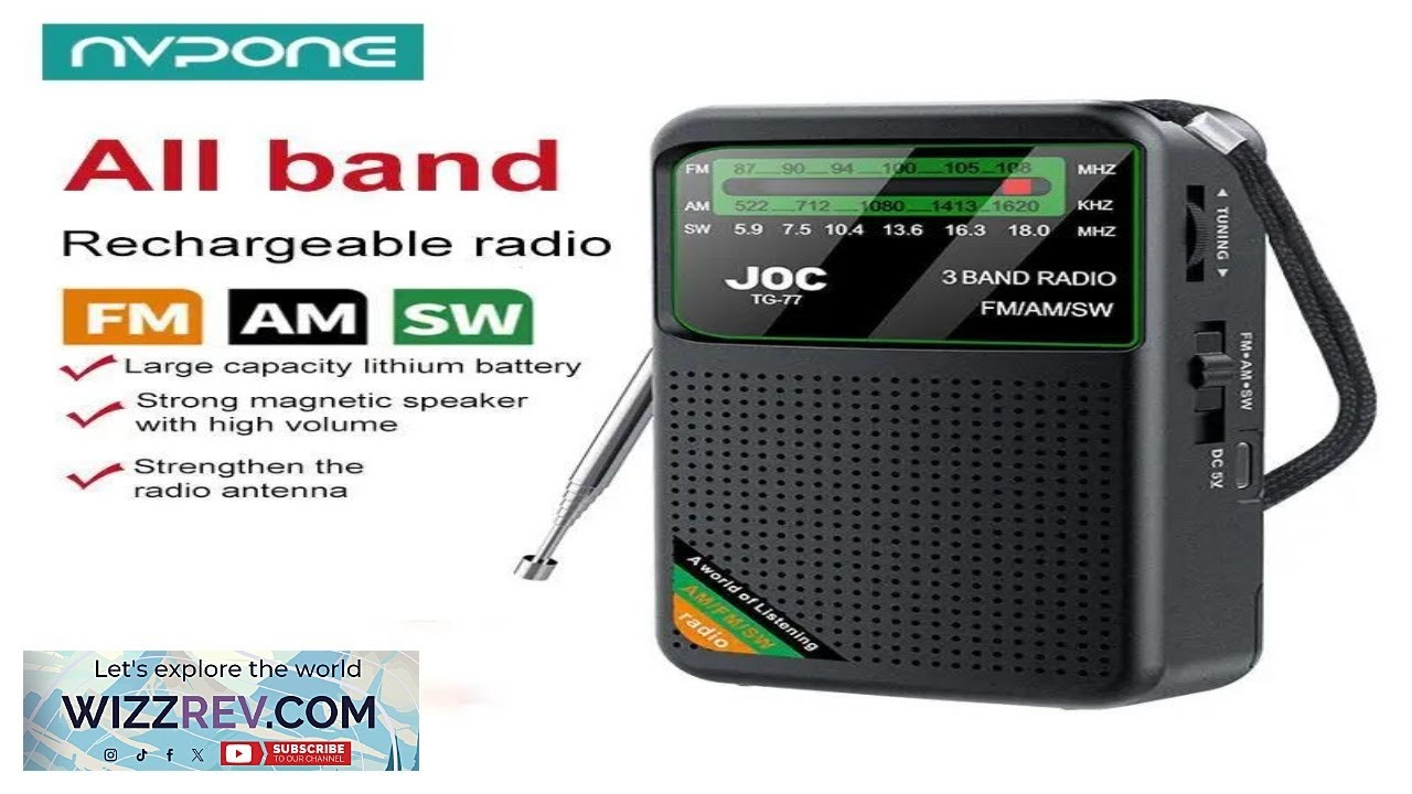 FM AM SW портативное радио, вседиапазонное радио, лучший прием, работает от батареек.