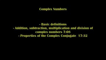 Lecture 1 - Complex numbers, introduction