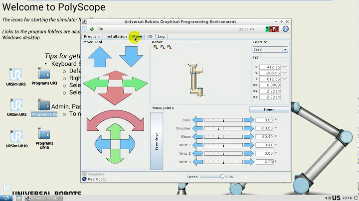 Universal Robots URSim Tutorial6 Movec