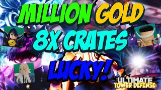 Spinning 1,000,000 Gold And Opening 8x Ghoul crate! Ultimate Tower Defense