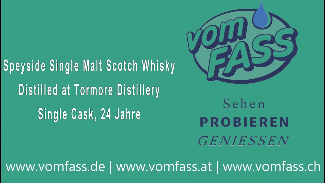 Single Malt Scotch Whisky "Tormore" 24 Jahre - vorgestellt von Whisky-Ambassador Bernhard Kuster
