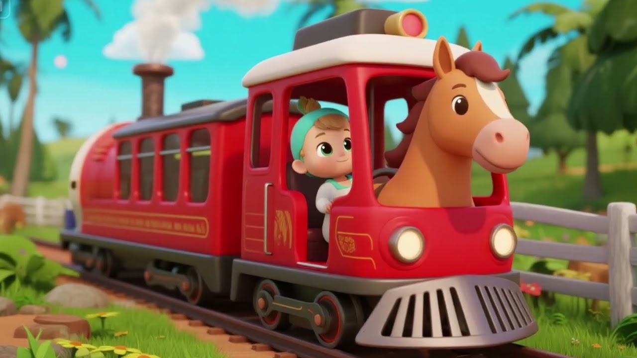 "Baby Horse’s Red Train Ride 2: The Rainbow Tunnel Surprise! 🌈🚂🐴"