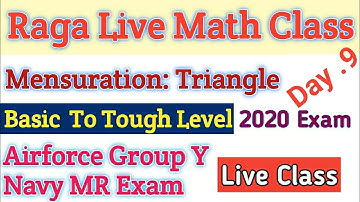 math_9 : Airforce Group Y & Navy MR Live Math Class | Mensuration Chapter live Class With Trick