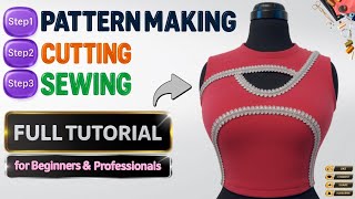 How to make this collar and bodice in 3 steps | Pattern making, cutting, sewing + fit
