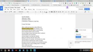 Highlighting and Commenting on a Google Doc