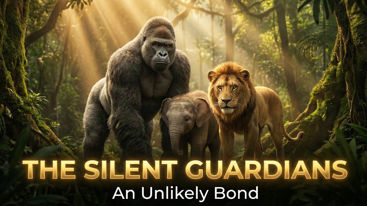The Silent Guardians – Emotional Gorilla, Lion & Baby Elephant Story 