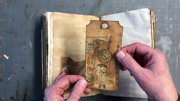 Grungy travel journal flip through