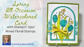 🎉 Stampin Up! Mixed Florals Watercolor Card | Easy Spring Card for Any Occasion #cardmaking