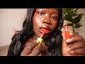 ASMR Relaxing up-close Lipgloss & Makeup Application , Whispering + mouth Sounds 👄