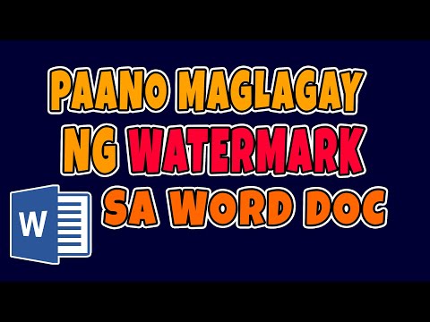 Video: Paano ako magdagdag ng watermark sa Word Online?