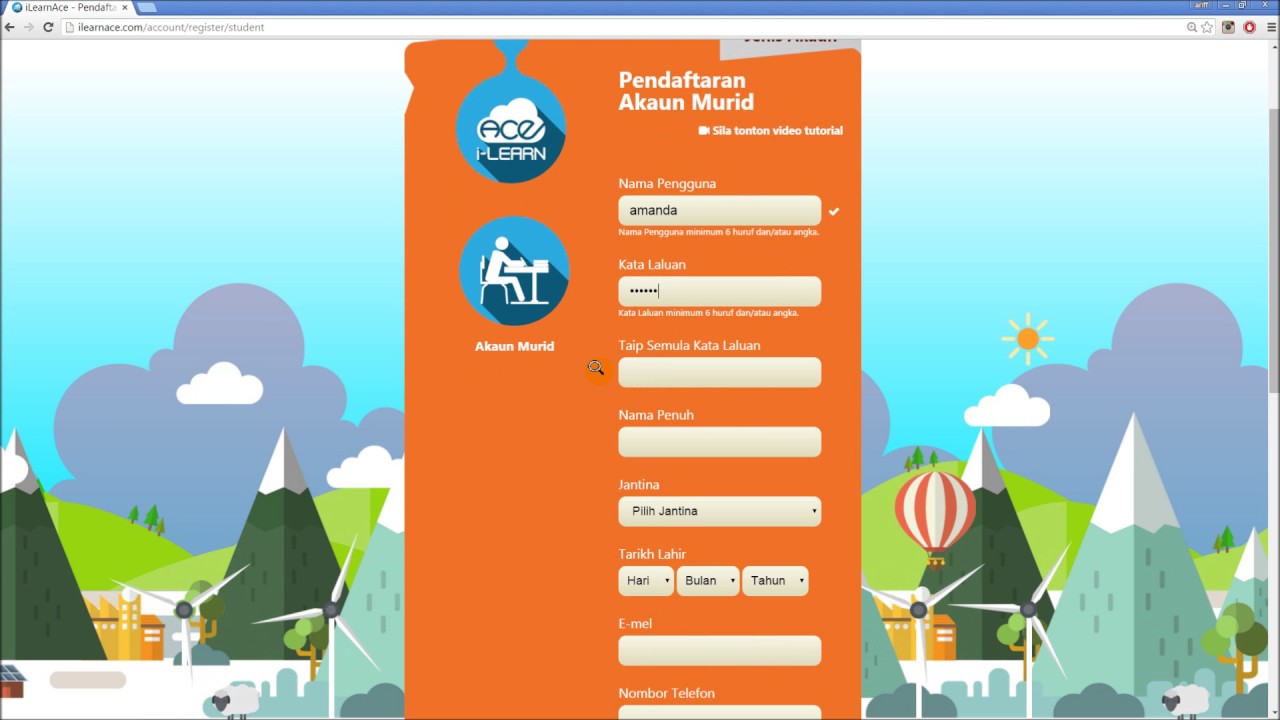 i-LEARN Ace - Pendaftaran * Akaun Murid - YouTube