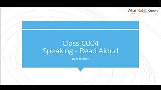 PTE Speaking: Read Aloud — Introduction (C004)