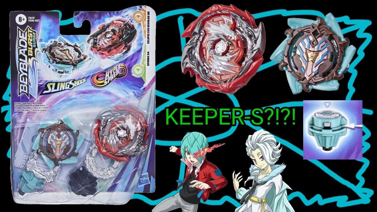  Beyblade Burst Surge Dual Collection Pack Hypersphere Eclipse  Evo Devolos D5 y Slingshock Sphinx S4-2 Spinning Tops, juguetes de juego de  batalla : Juguetes y Juegos