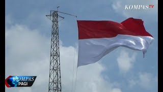 Bendera Terbesar di Balikpapan Berkibar di Atas Tower Milik KSOP
