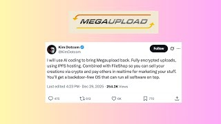Founder of Megaupload Kim Dotcom aims to bring back site using AI and crypto