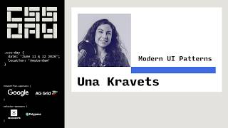 Modern UI Patterns - Una Kravets - CSS Day 2026