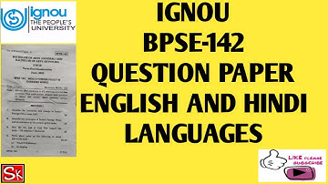 IGNOU BPSE-142 QUESTION PAPER ENGLISH AND HINDI LANGUAGES
