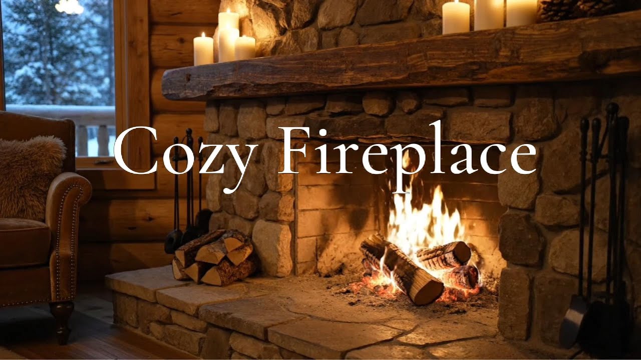 Cozy Winter Cabin🔥 | Relaxing Piano with Crackling Fireplace Sounds for Sleeping