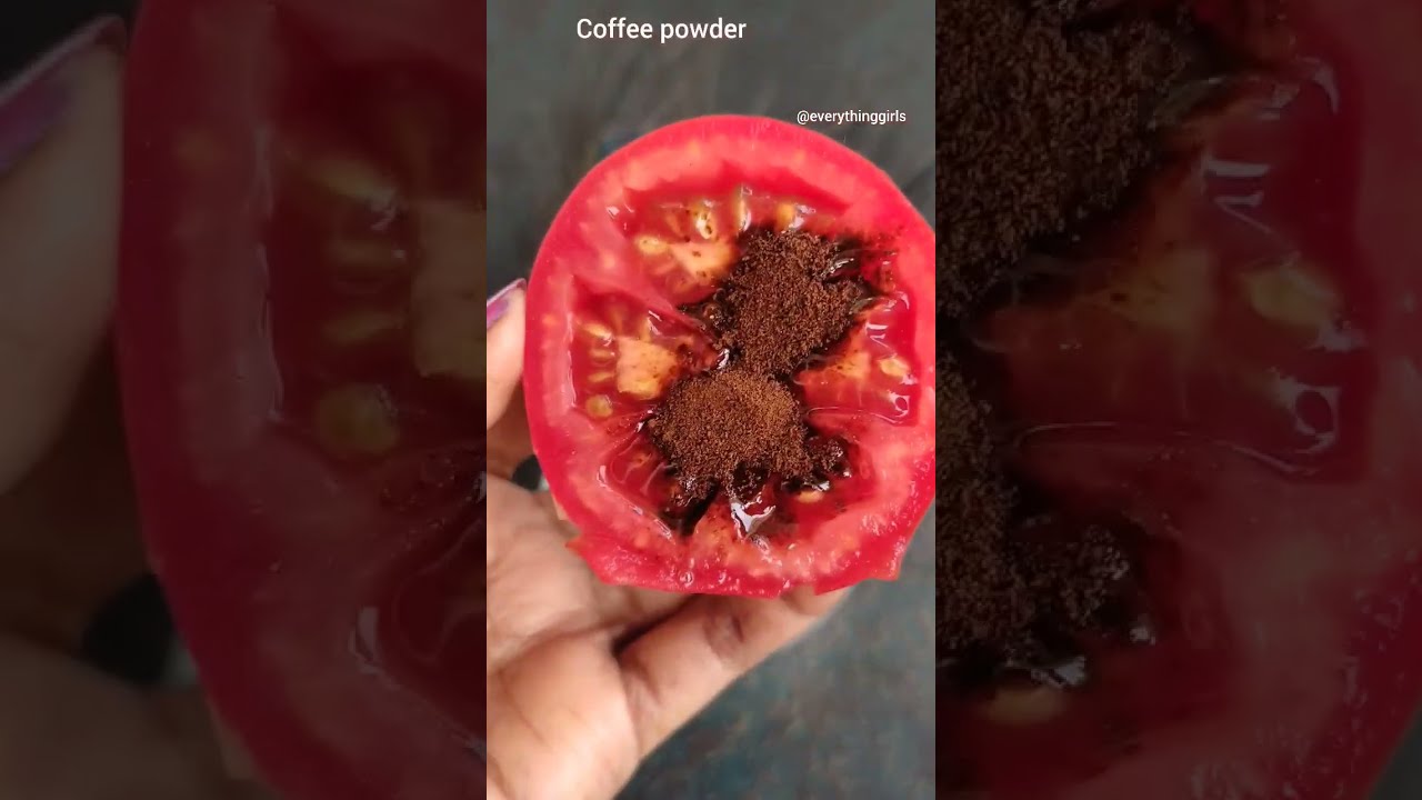 Tomato coffee scrub for Glowing skin Removal suntan in 5 minutes 💞#short #ytshorts #tanremoval #100m